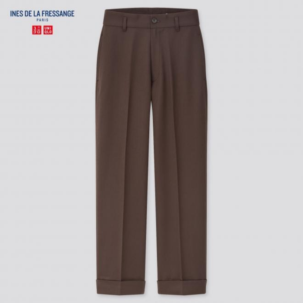 Ines de La Fressange for Uniqlo Elegant Brown Dress Pants